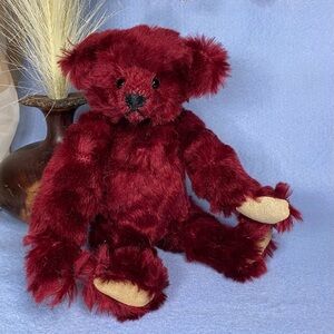 Artist Teddy Bear: Red Wine Mohair Holly Beary, 8" OOAK
